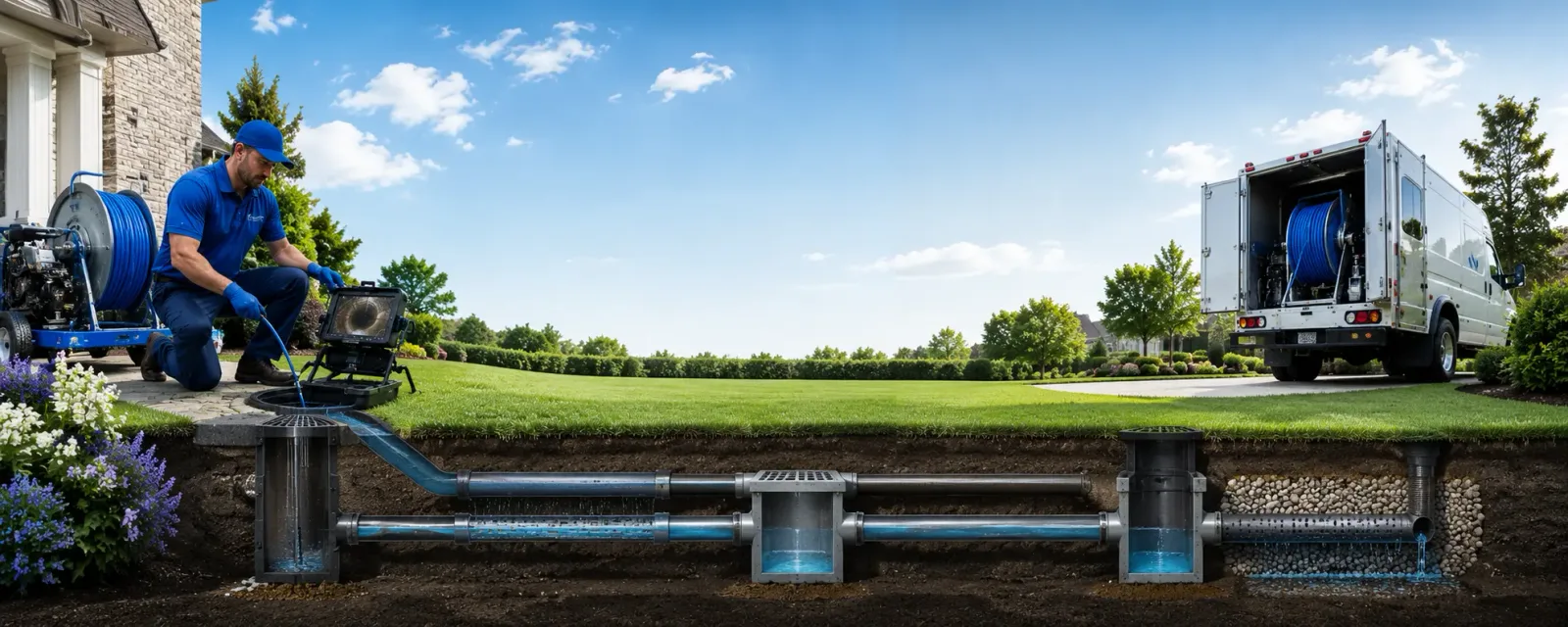 Outdoor drain cleaning information for South Lyme, CT